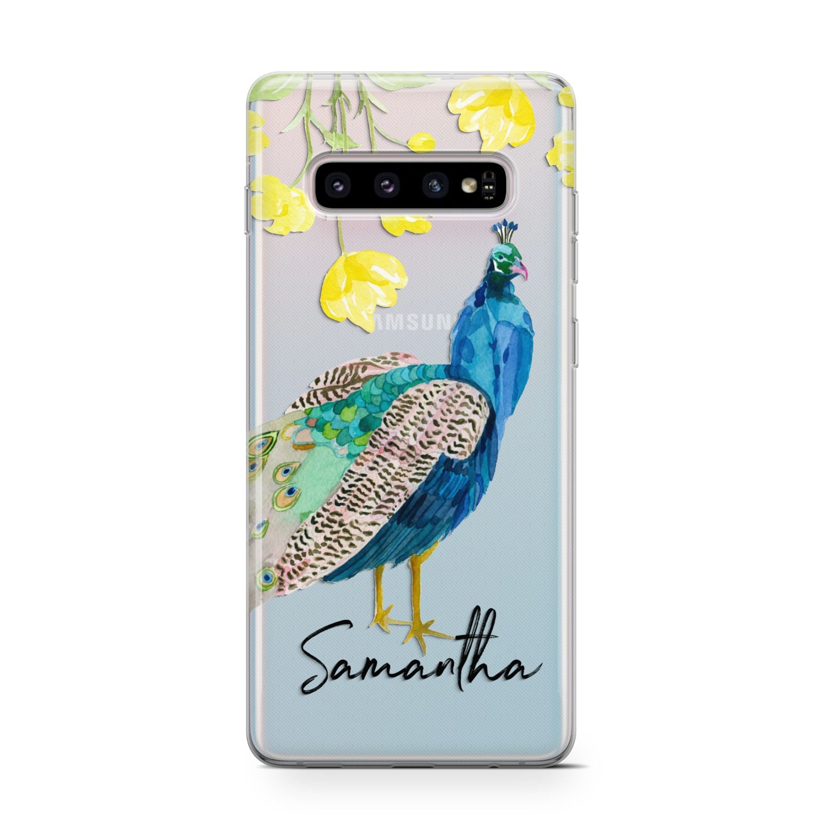 Personalised Peacock Samsung Galaxy S10 Case