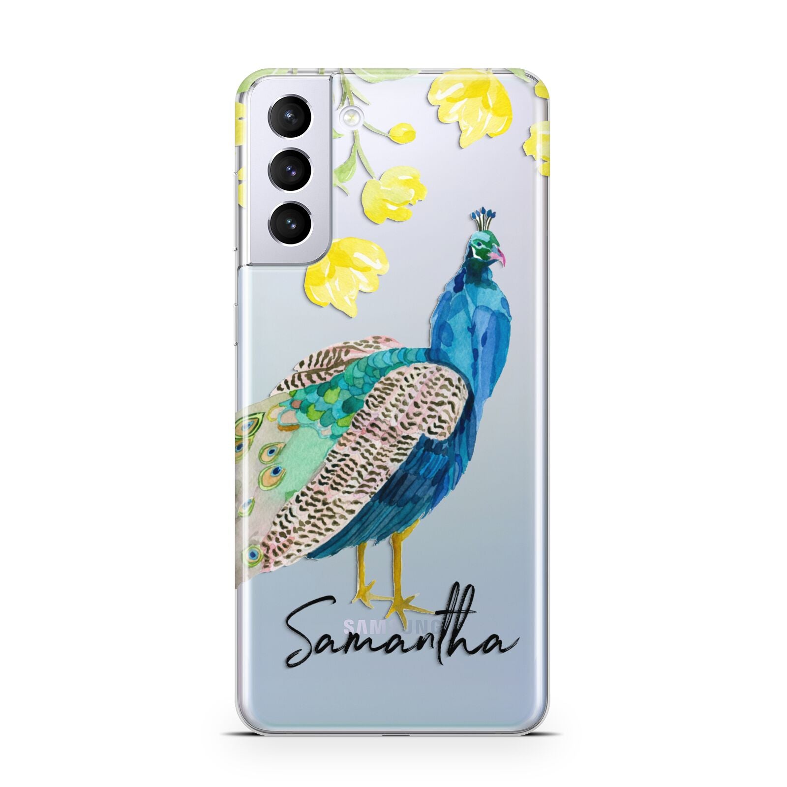 Personalised Peacock Samsung S21 Plus Phone Case