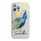 Personalised Peacock iPhone 13 Pro Max TPU Impact Case with White Edges