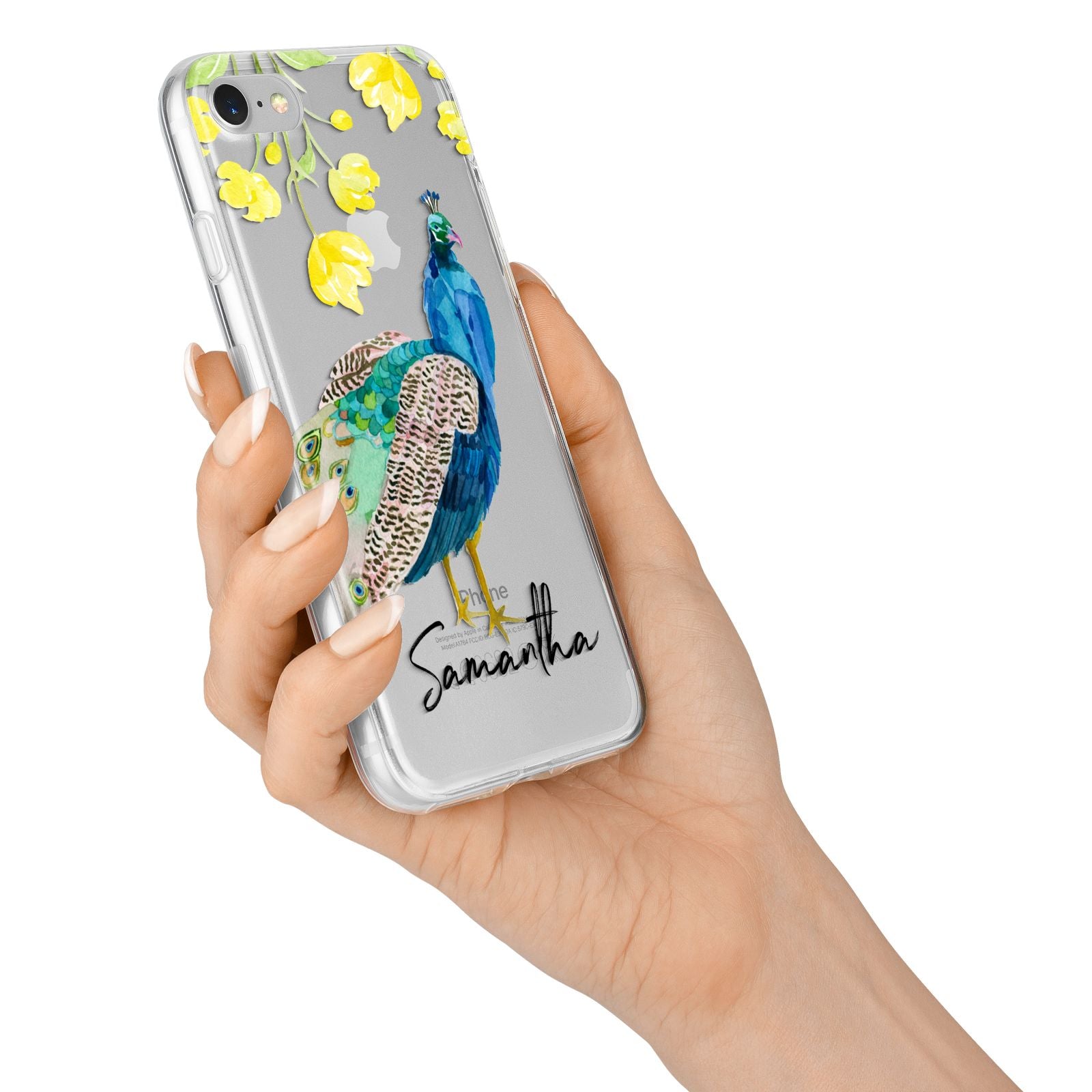 Personalised Peacock iPhone 7 Bumper Case on Silver iPhone Alternative Image