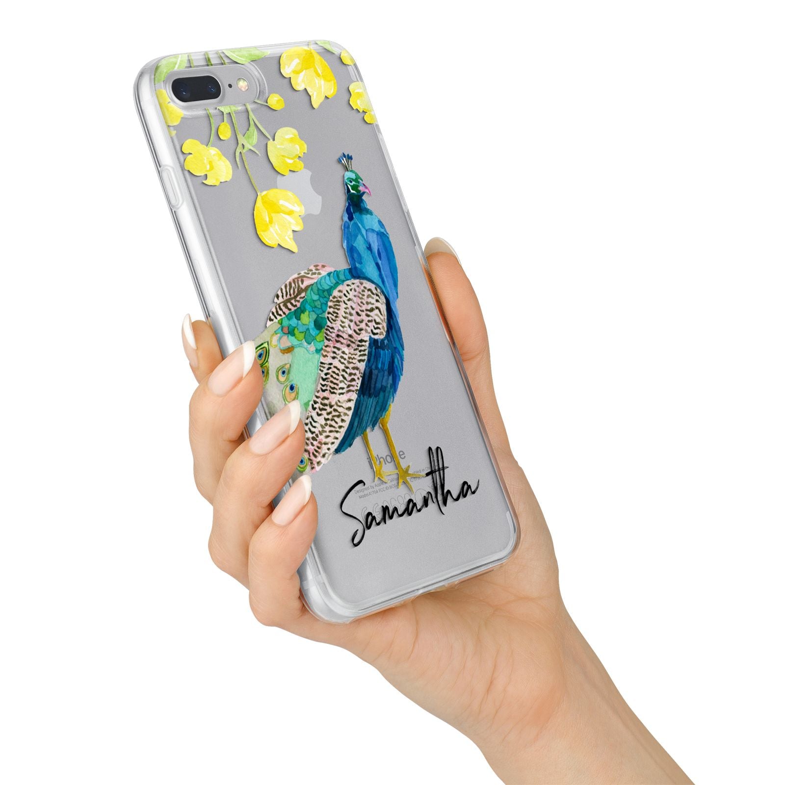 Personalised Peacock iPhone 7 Plus Bumper Case on Silver iPhone Alternative Image