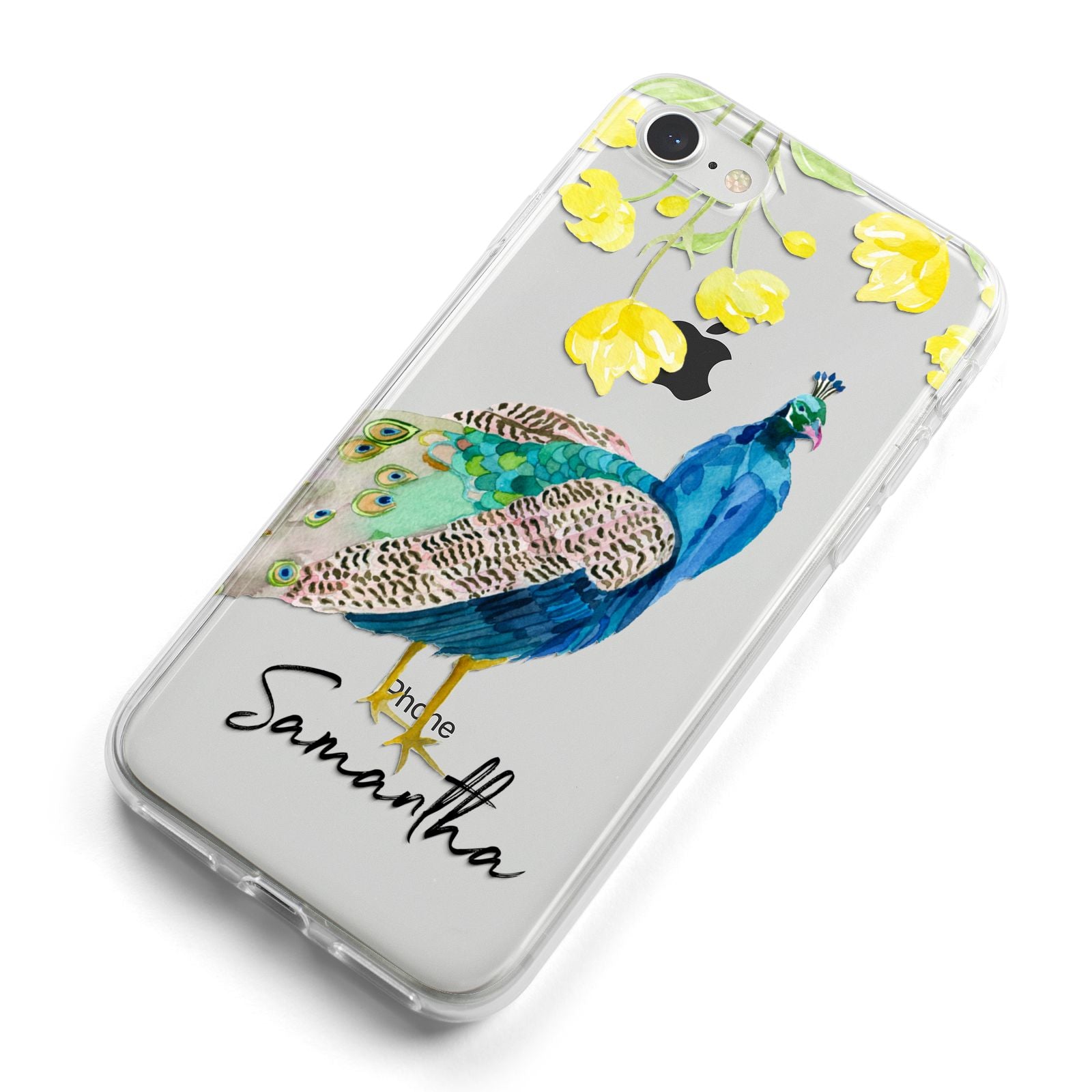 Personalised Peacock iPhone 8 Bumper Case on Silver iPhone Alternative Image