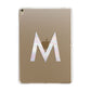 Personalised Pearl Marble Initial Clear Custom Apple iPad Gold Case