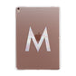Personalised Pearl Marble Initial Clear Custom Apple iPad Rose Gold Case