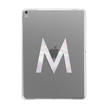 Personalised Pearl Marble Initial Clear Custom Apple iPad Silver Case