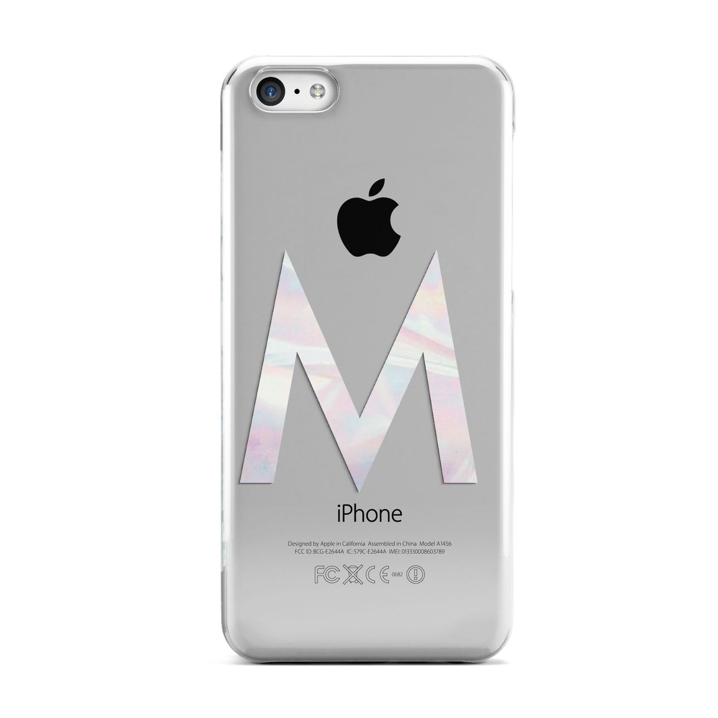 Personalised Pearl Marble Initial Clear Custom Apple iPhone 5c Case