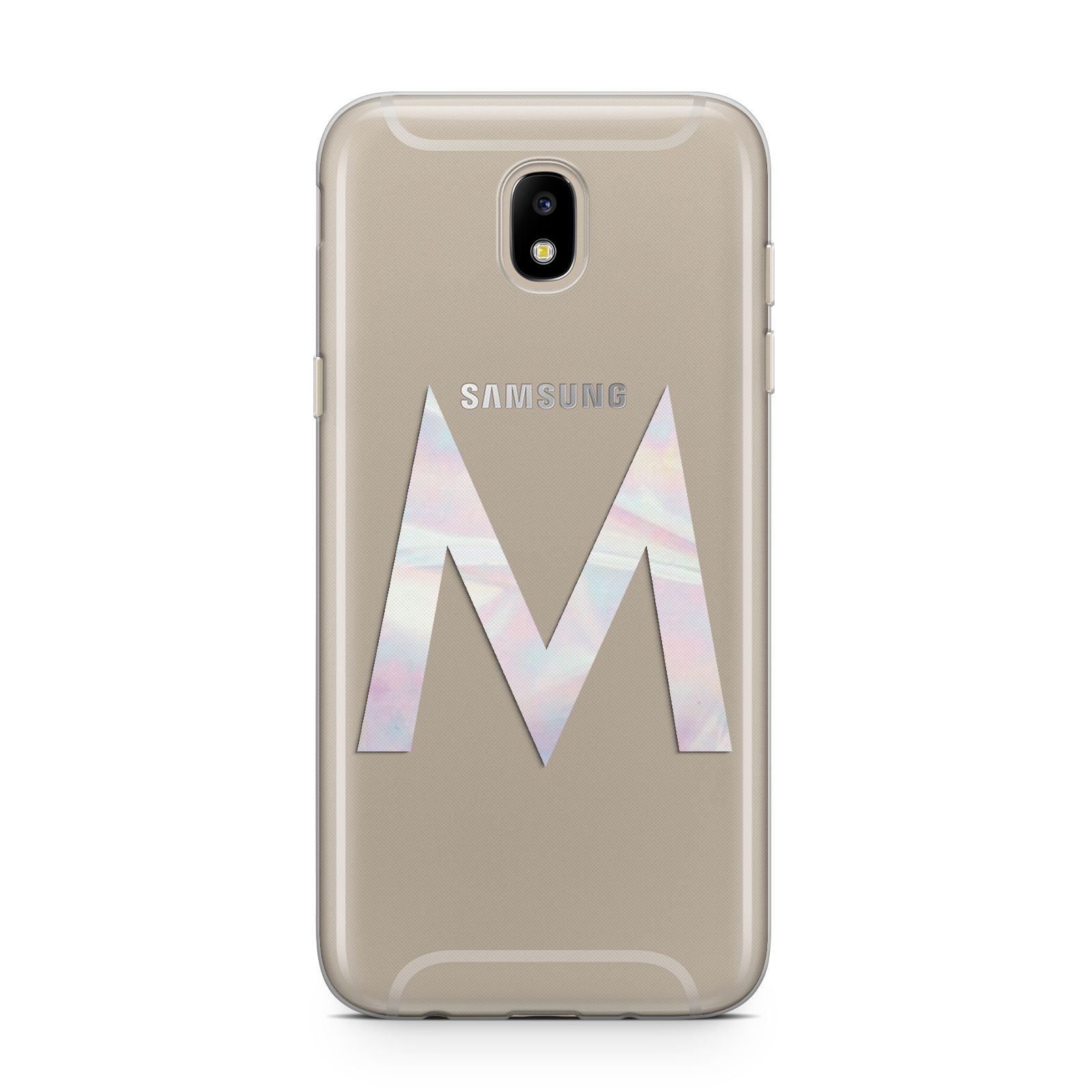 Personalised Pearl Marble Initial Clear Custom Samsung J5 2017 Case