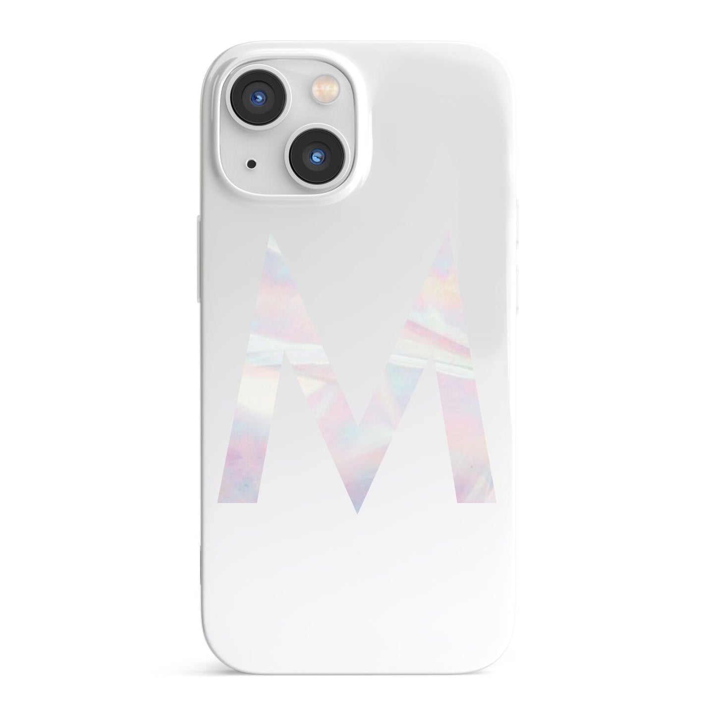 Personalised Pearl Marble Initial Clear Custom iPhone 13 Mini Full Wrap 3D Snap Case