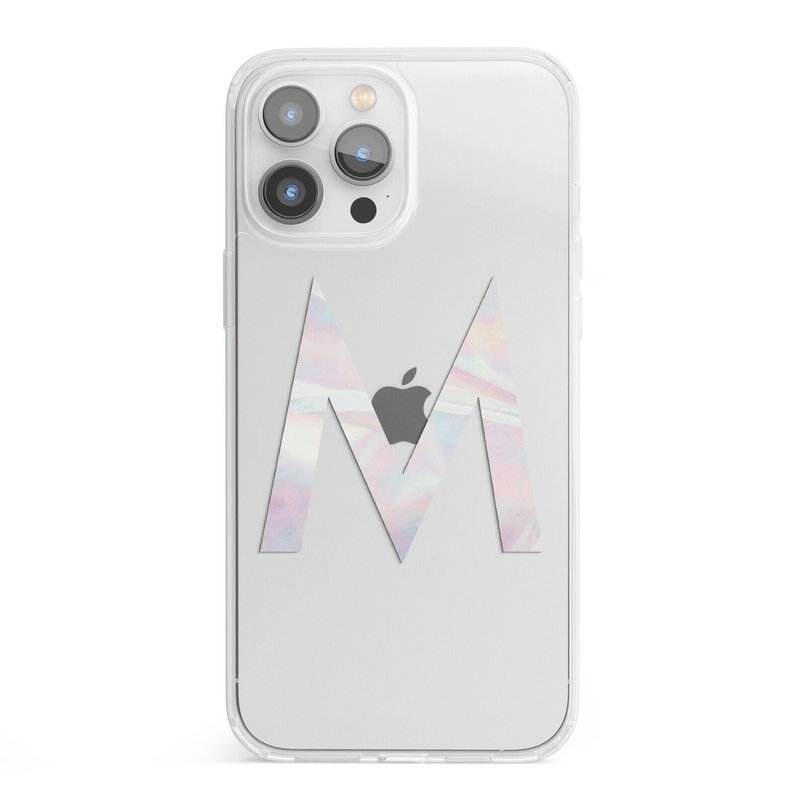 Personalised Pearl Marble Initial Clear Custom iPhone 13 Pro Max Clear Bumper Case
