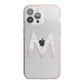 Personalised Pearl Marble Initial Clear Custom iPhone 13 Pro Max TPU Impact Case with Pink Edges