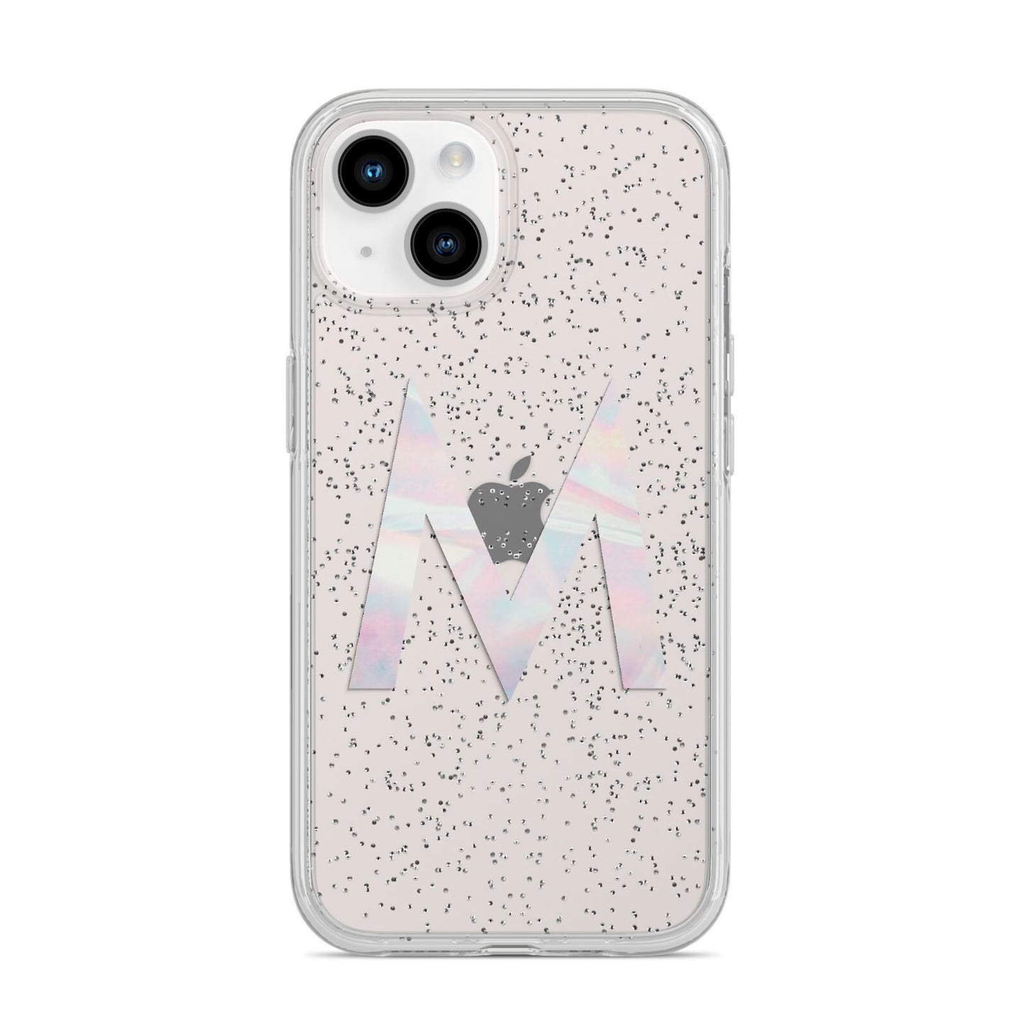 Personalised Pearl Marble Initial Clear Custom iPhone 14 Glitter Tough Case Starlight