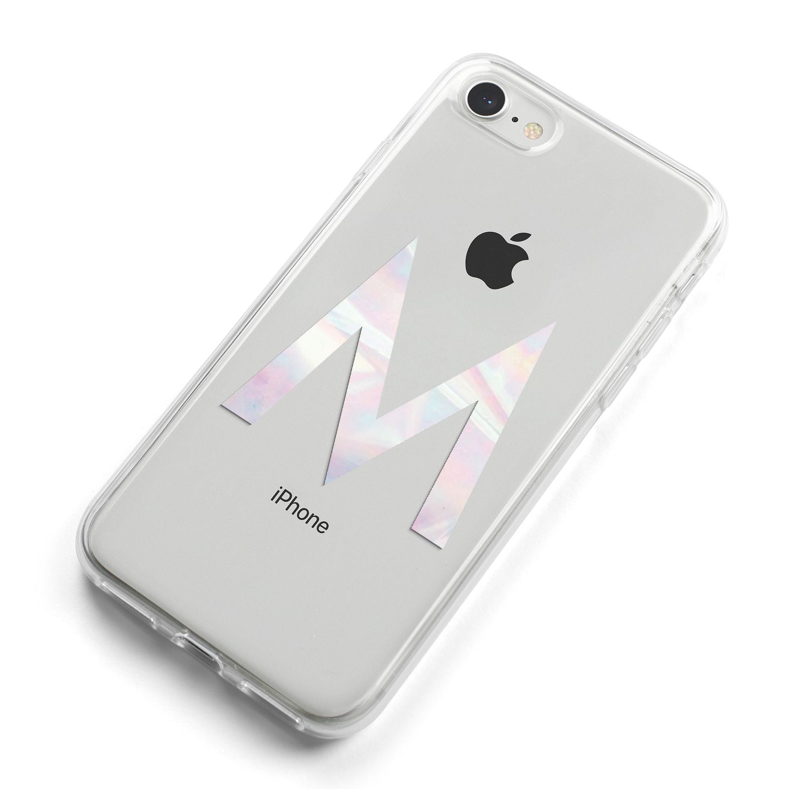 Personalised Pearl Marble Initial Clear Custom iPhone 8 Bumper Case on Silver iPhone Alternative Image