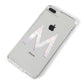 Personalised Pearl Marble Initial Clear Custom iPhone 8 Plus Bumper Case on Silver iPhone Alternative Image