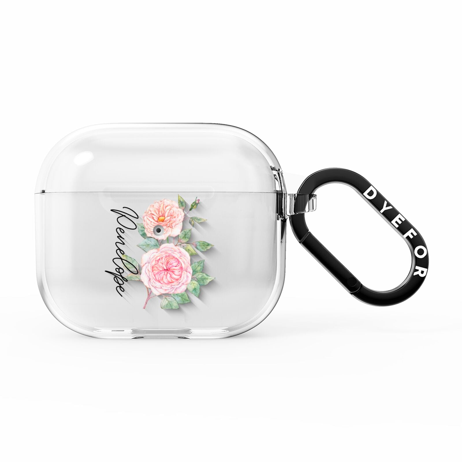 Personalised Peonies AirPods Clear Case 3rd Gen