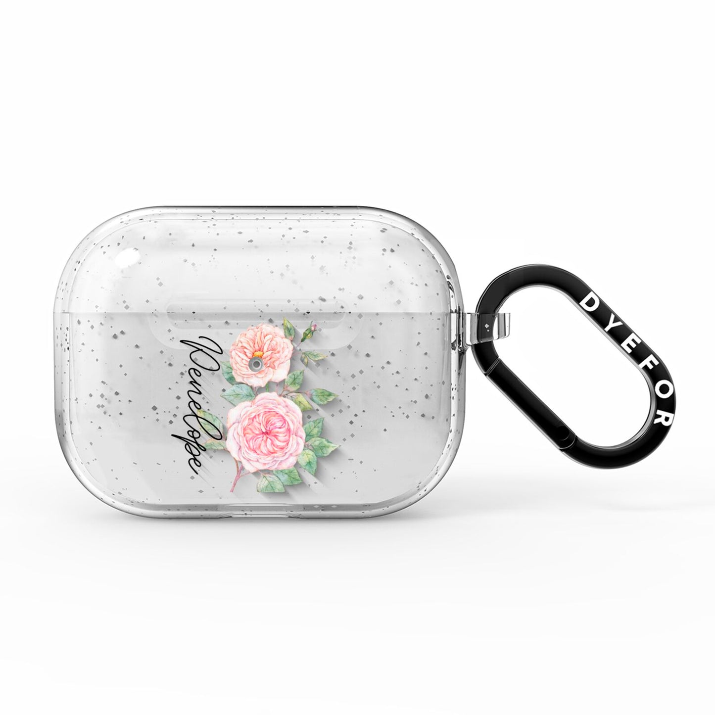 Personalised Peonies AirPods Pro Glitter Case