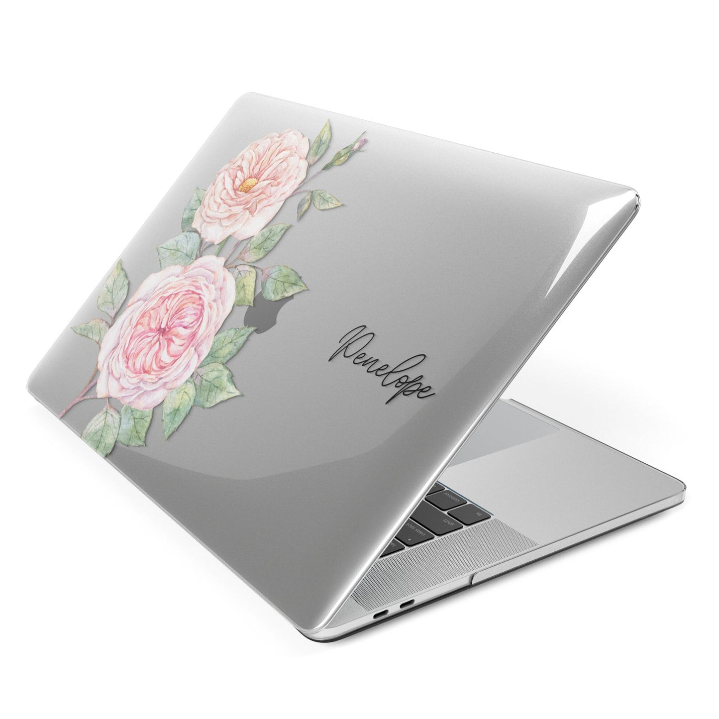 Personalised Peonies Apple MacBook Case Side View