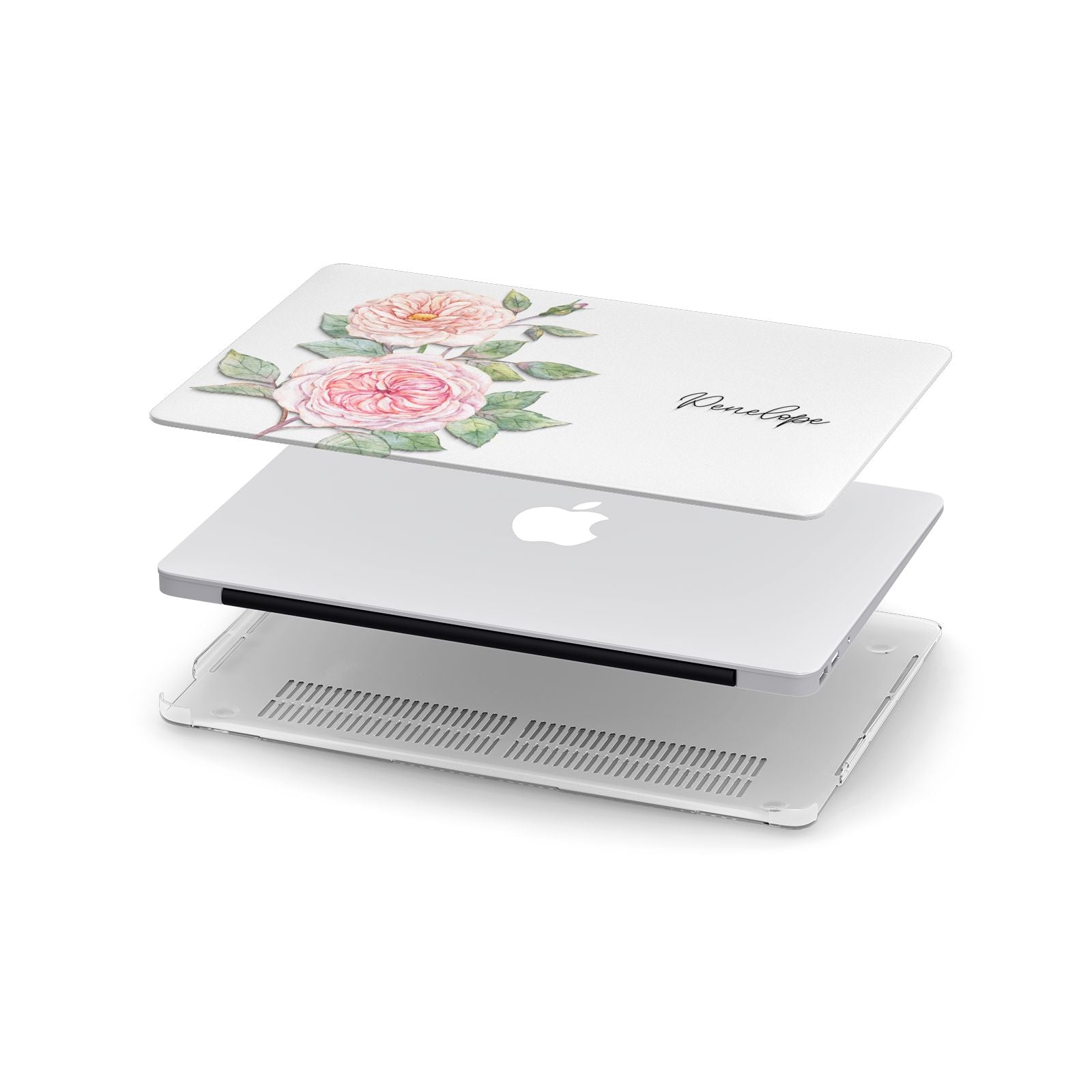 Personalised Peonies Apple MacBook Case in Detail