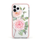 Personalised Peonies Apple iPhone 11 Pro in Silver with Pink Impact Case