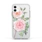 Personalised Peonies Apple iPhone 11 in White with White Impact Case