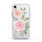 Personalised Peonies Apple iPhone XR Impact Case White Edge on Silver Phone