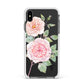 Personalised Peonies Apple iPhone Xs Max Impact Case White Edge on Black Phone