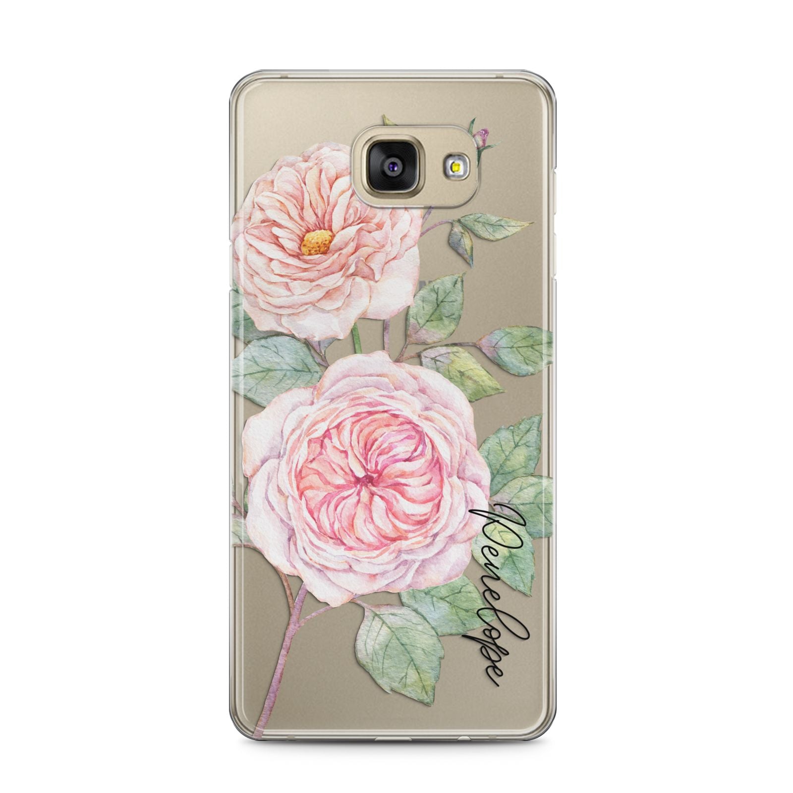 Personalised Peonies Samsung Galaxy A5 2016 Case on gold phone