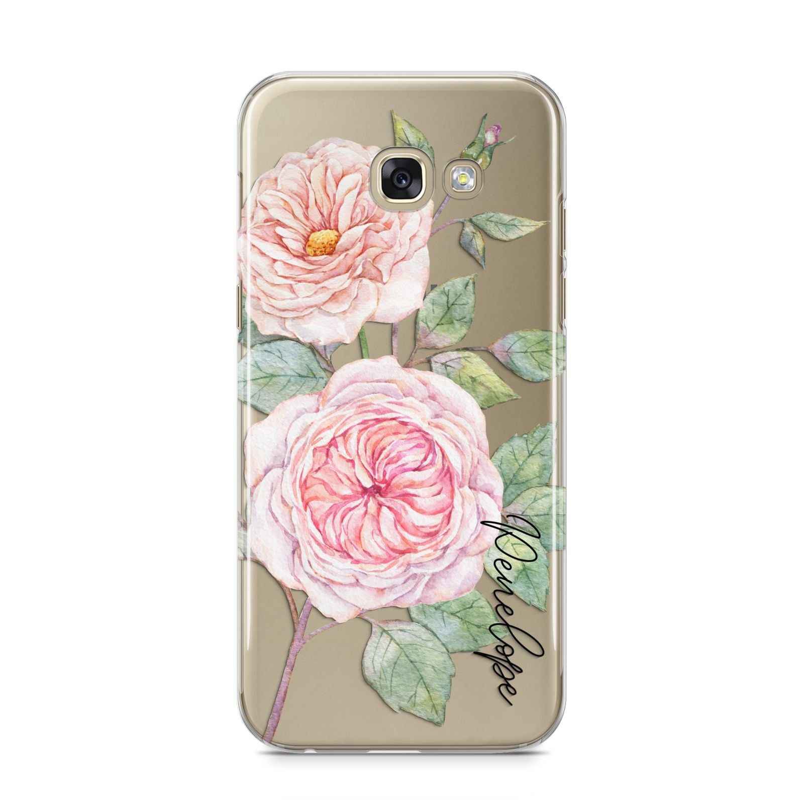Personalised Peonies Samsung Galaxy A5 2017 Case on gold phone