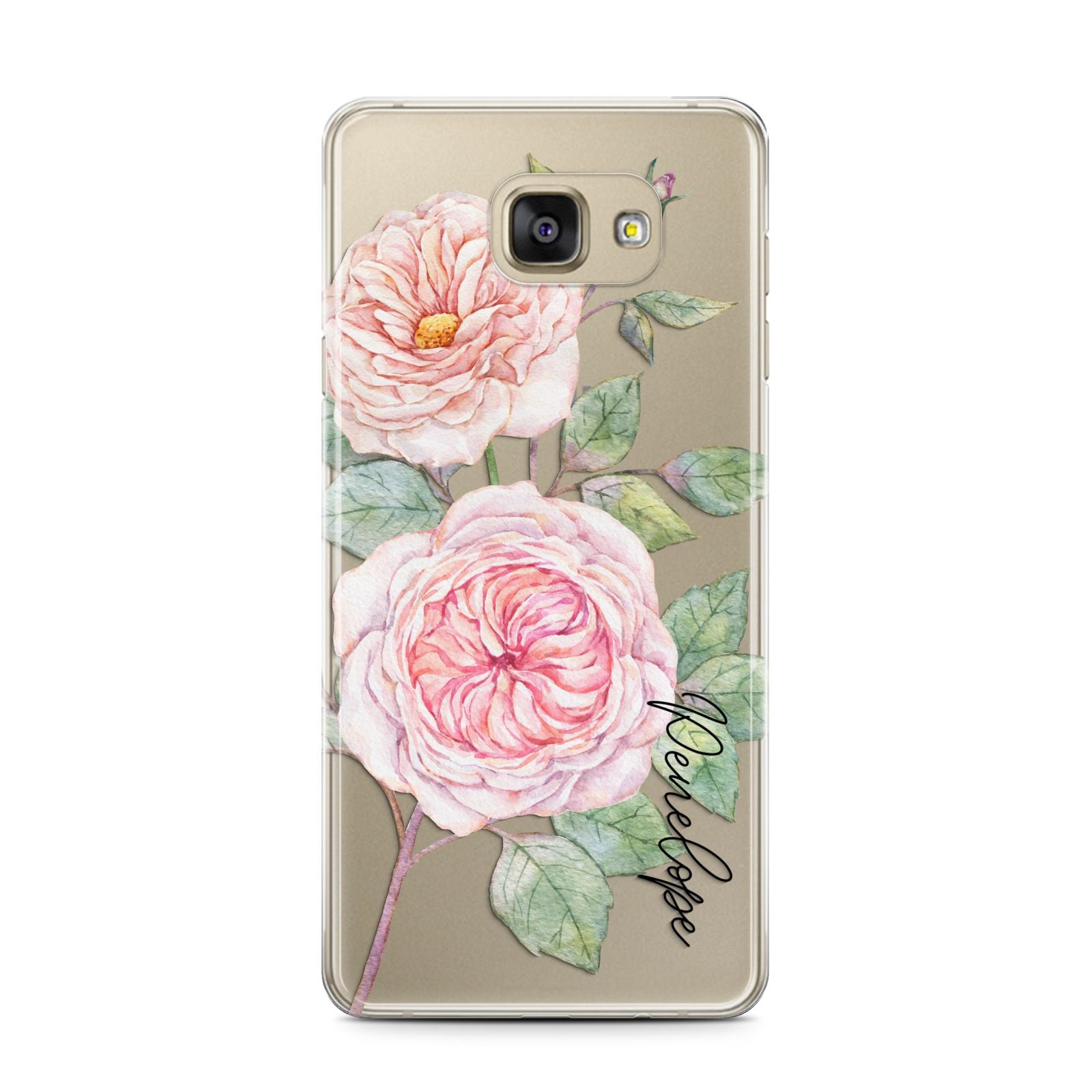 Personalised Peonies Samsung Galaxy A7 2016 Case on gold phone