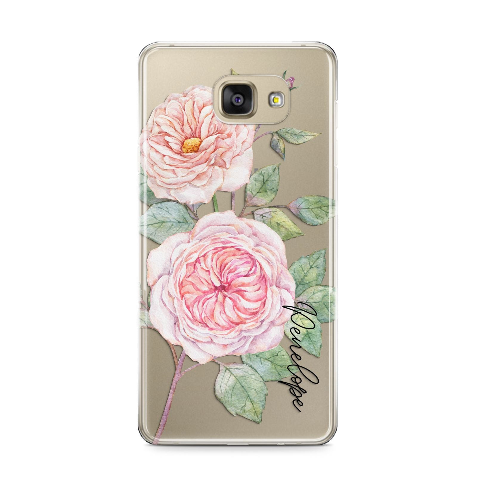 Personalised Peonies Samsung Galaxy A9 2016 Case on gold phone
