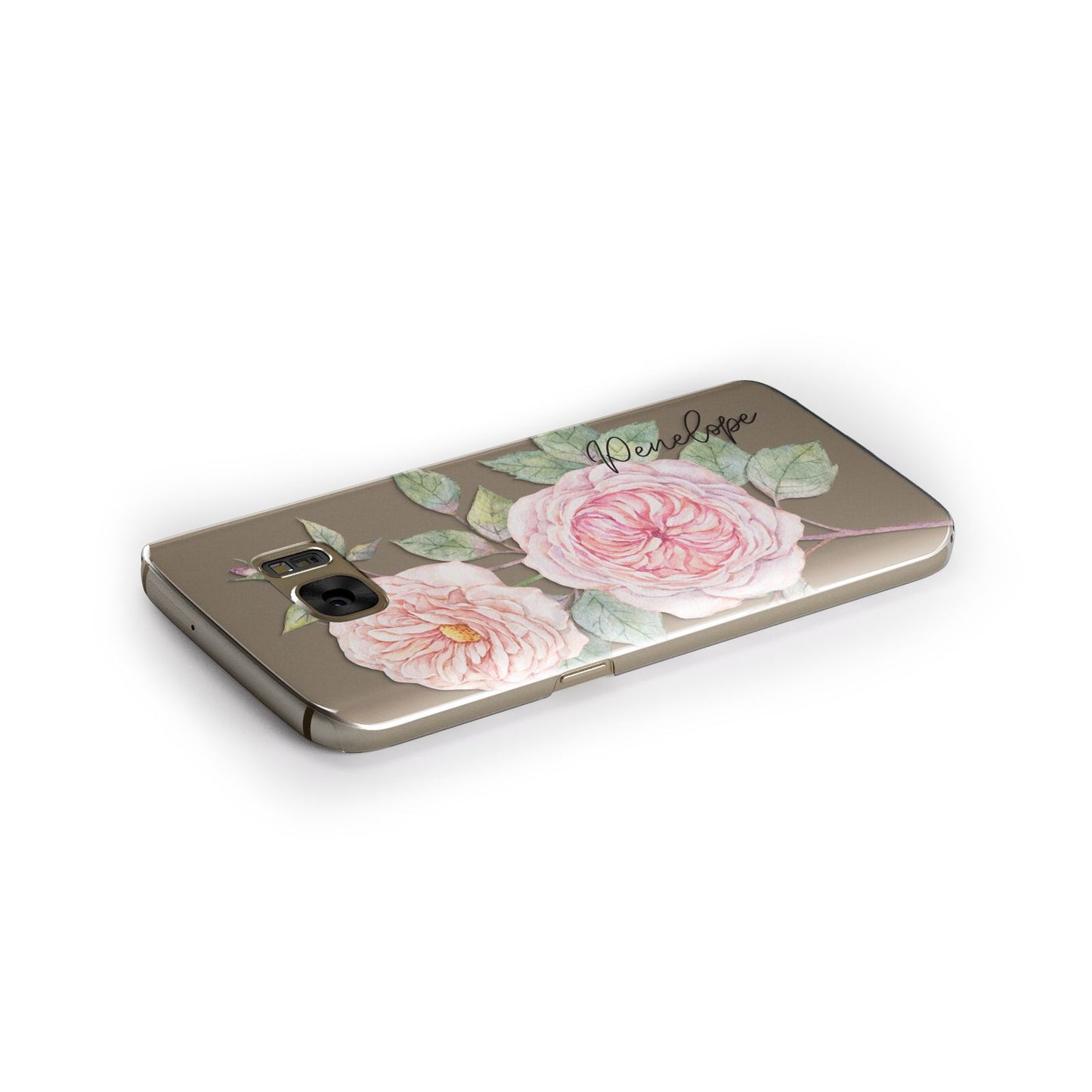 Personalised Peonies Samsung Galaxy Case Side Close Up