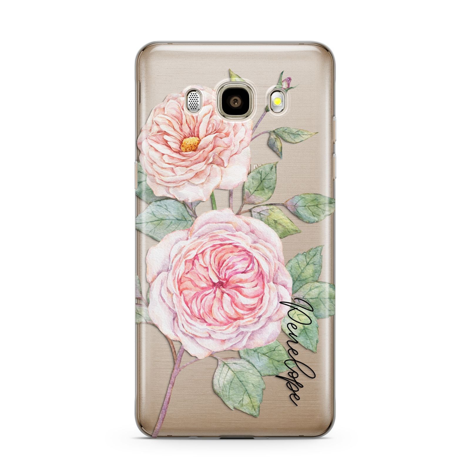 Personalised Peonies Samsung Galaxy J7 2016 Case on gold phone
