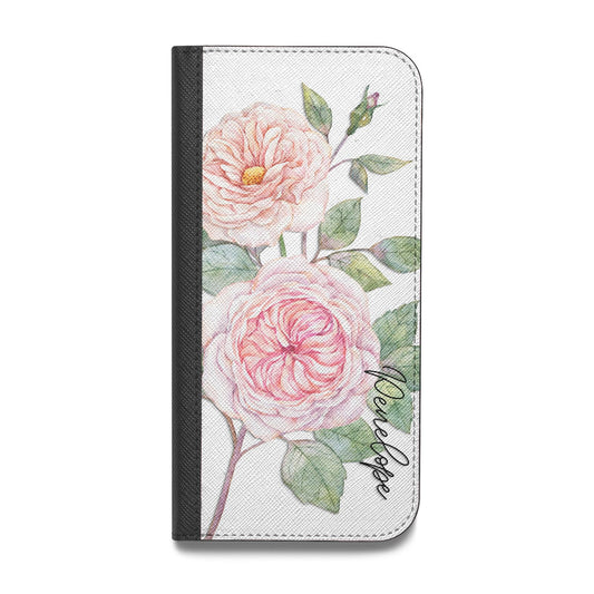 Personalised Peonies Vegan Leather Flip Samsung Case