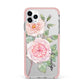 Personalised Peonies iPhone 11 Pro Max Impact Pink Edge Case