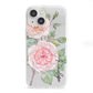 Personalised Peonies iPhone 13 Mini Clear Bumper Case