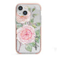Personalised Peonies iPhone 13 Mini TPU Impact Case with Pink Edges