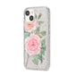 Personalised Peonies iPhone 14 Glitter Tough Case Starlight Angled Image