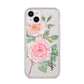 Personalised Peonies iPhone 14 Plus Clear Tough Case Starlight