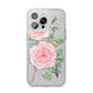 Personalised Peonies iPhone 14 Pro Max Glitter Tough Case Silver