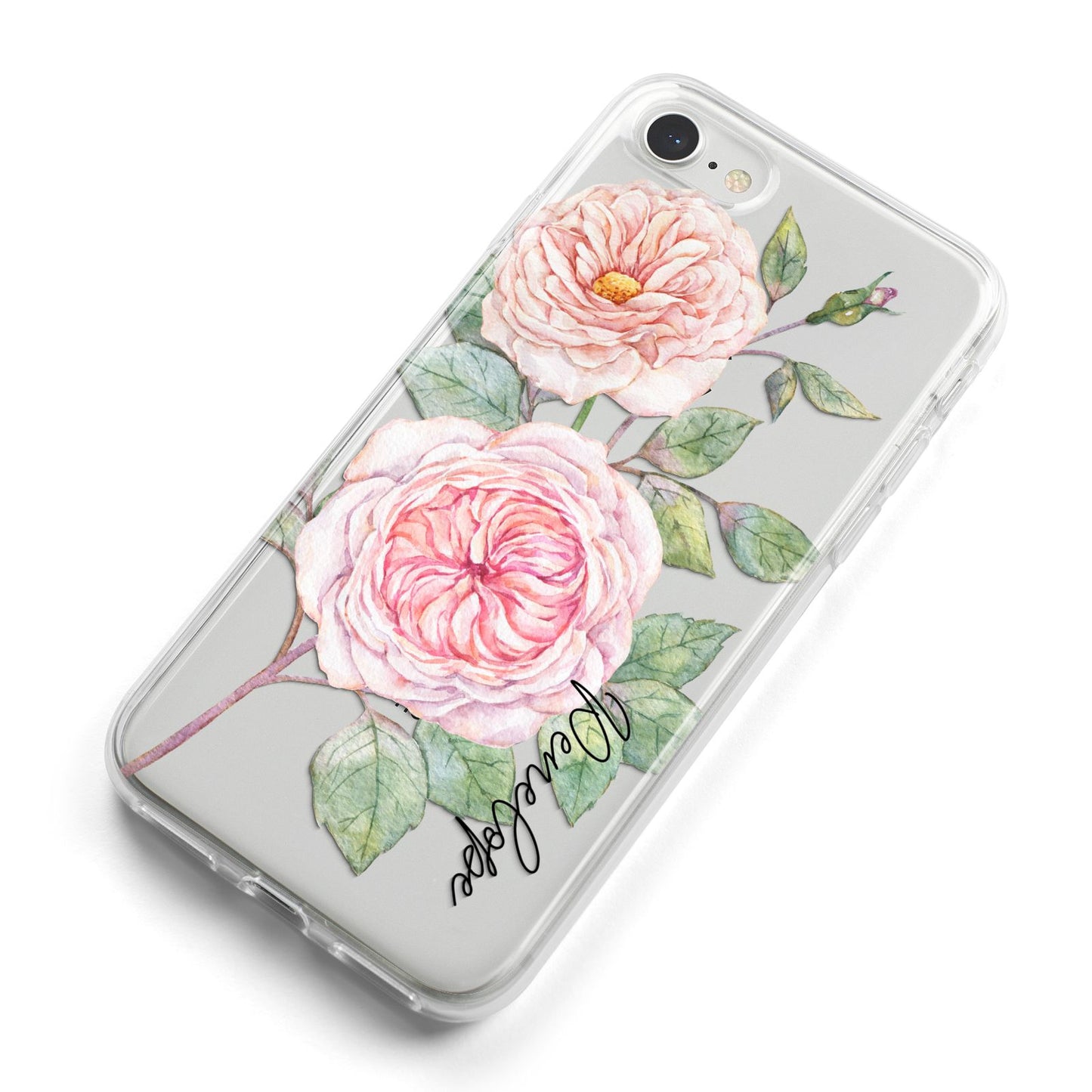 Personalised Peonies iPhone 8 Bumper Case on Silver iPhone Alternative Image
