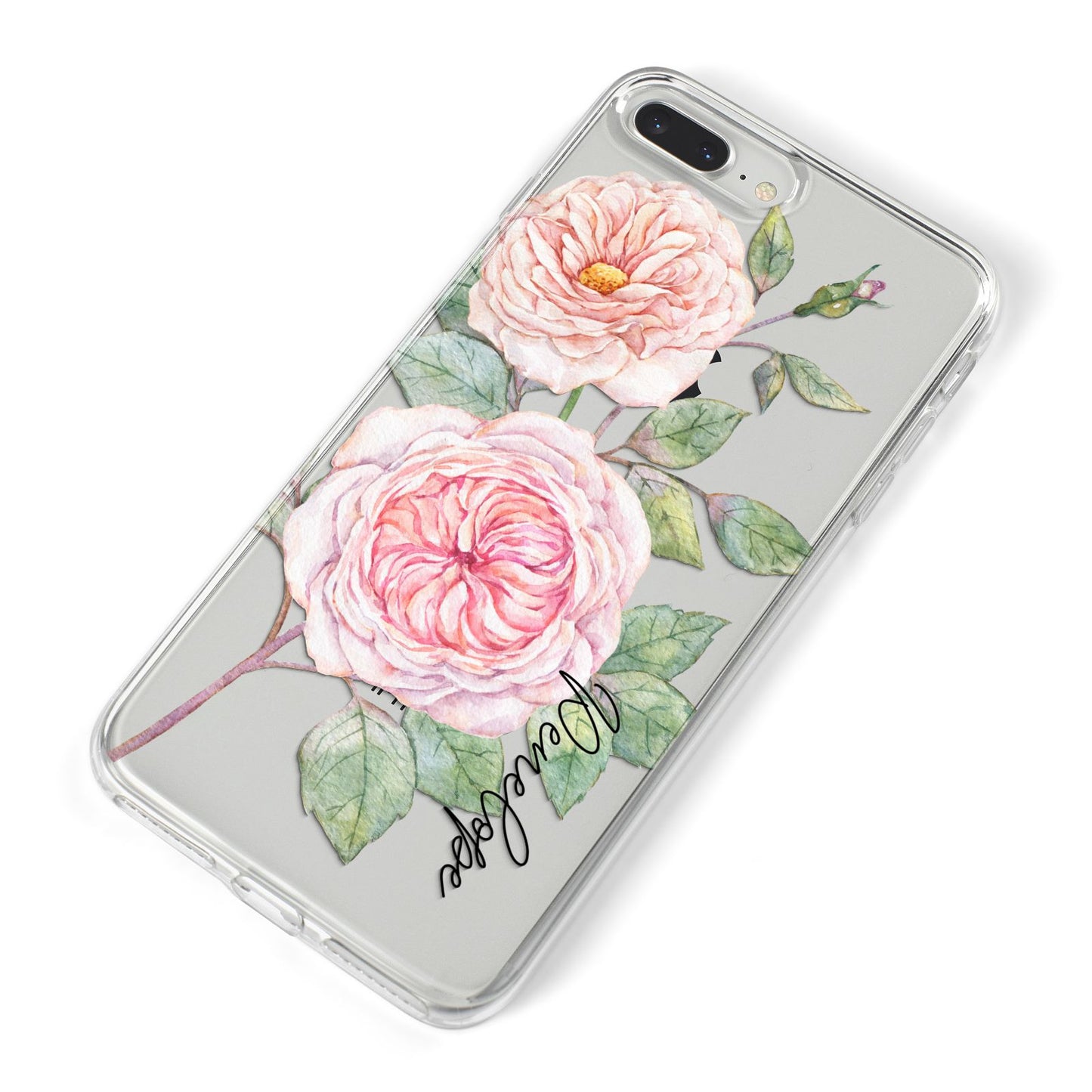 Personalised Peonies iPhone 8 Plus Bumper Case on Silver iPhone Alternative Image