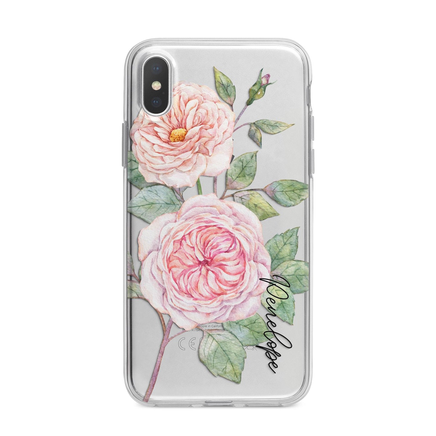 Personalised Peonies iPhone X Bumper Case on Silver iPhone Alternative Image 1