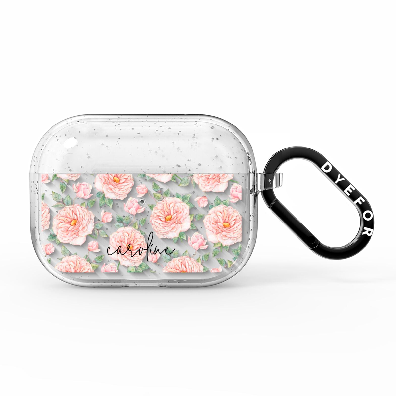 Personalised Peony AirPods Pro Glitter Case