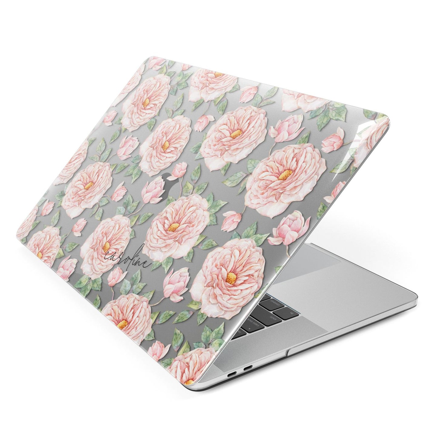 Personalised Peony Apple MacBook Case Side View