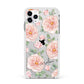 Personalised Peony Apple iPhone 11 Pro Max in Silver with White Impact Case