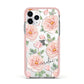 Personalised Peony Apple iPhone 11 Pro in Silver with Pink Impact Case