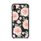 Personalised Peony Apple iPhone Xs Max Impact Case Black Edge on Black Phone