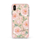Personalised Peony Apple iPhone Xs Max Impact Case Pink Edge on Gold Phone