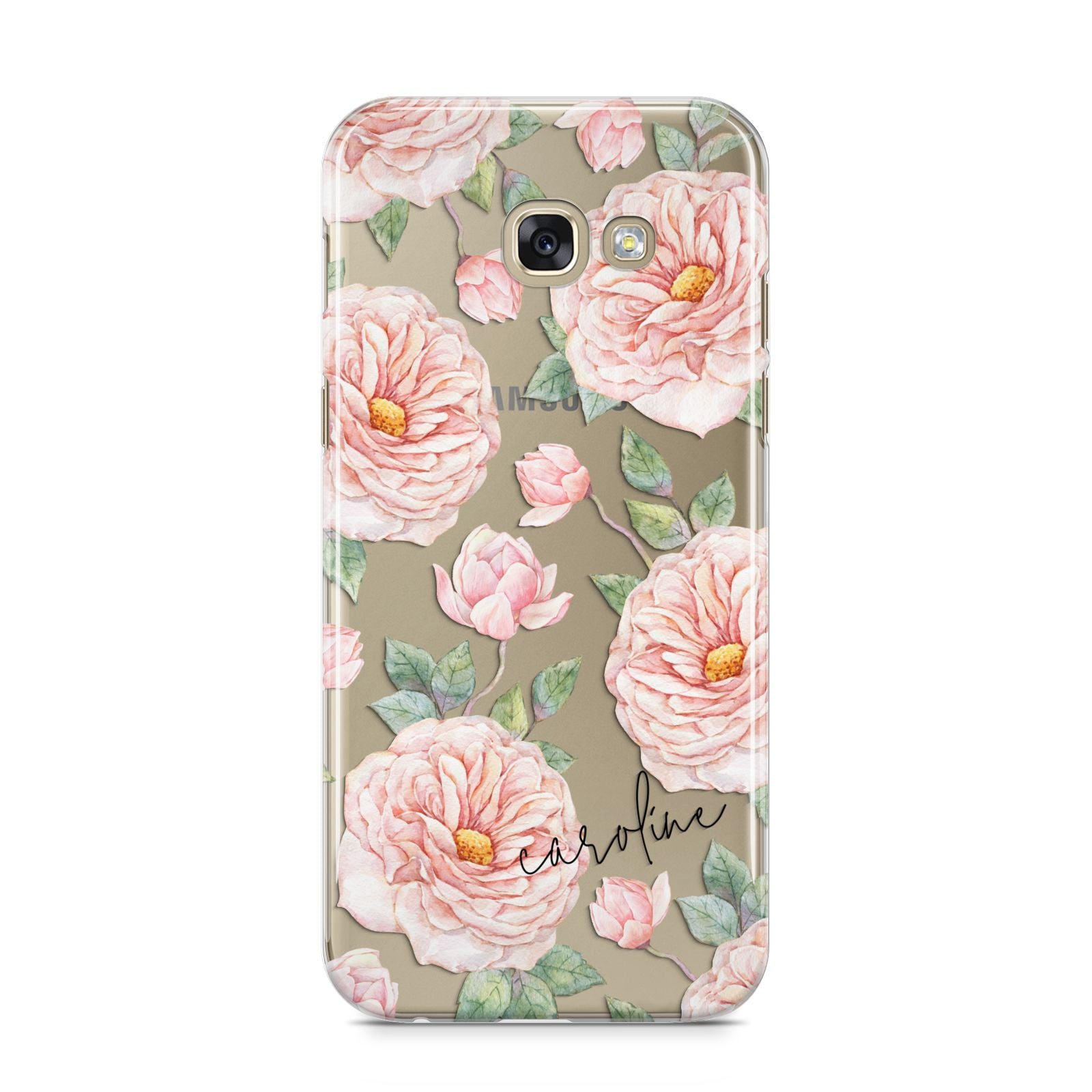 Personalised Peony Samsung Galaxy A5 2017 Case on gold phone