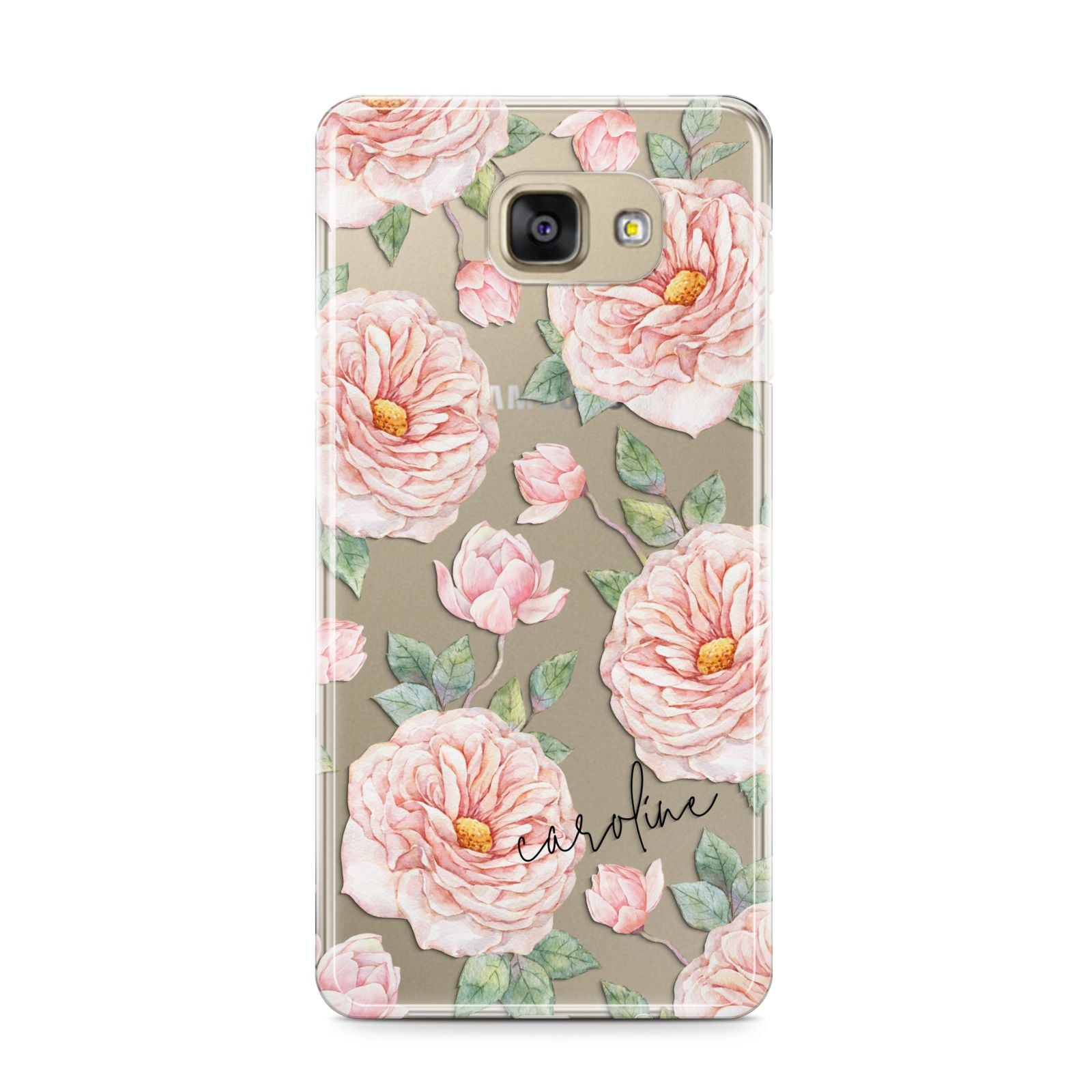 Personalised Peony Samsung Galaxy A9 2016 Case on gold phone