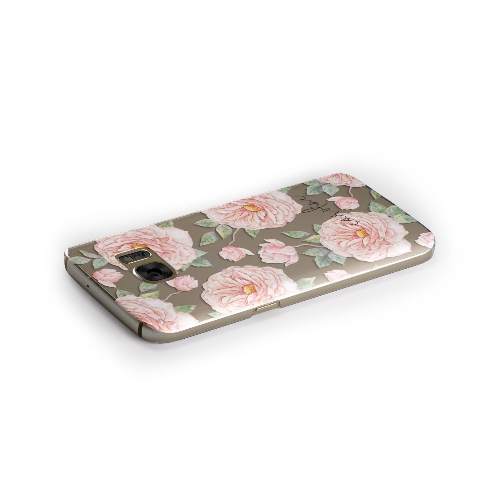 Personalised Peony Samsung Galaxy Case Side Close Up